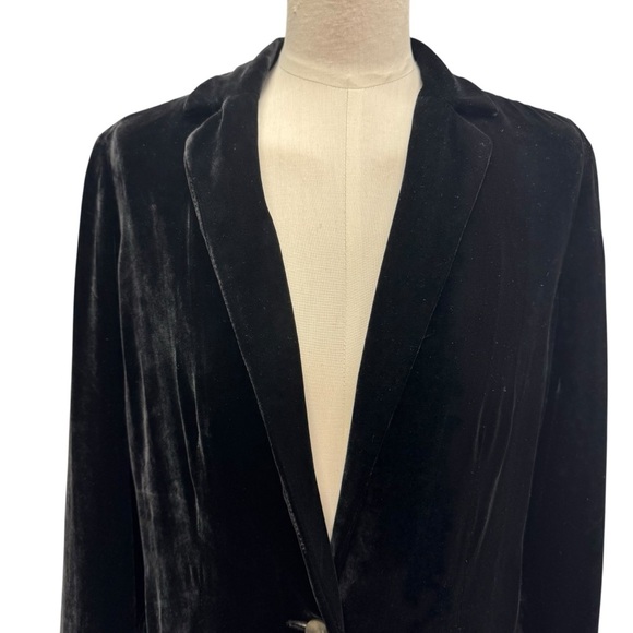 J.Jill Velvet Blazer Jacket Women’s Size S Black Silk Blend - Picture 5 of 14